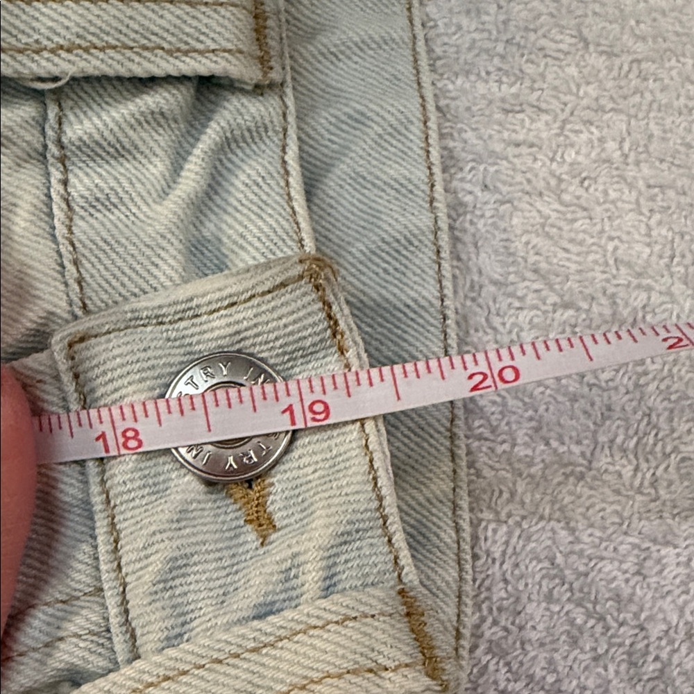 NWOT INDUSTRY Front Slit Casual Light Denim Skirt Mid Rise Maxi Y2K Boho Edgy - Picture 10 of 14